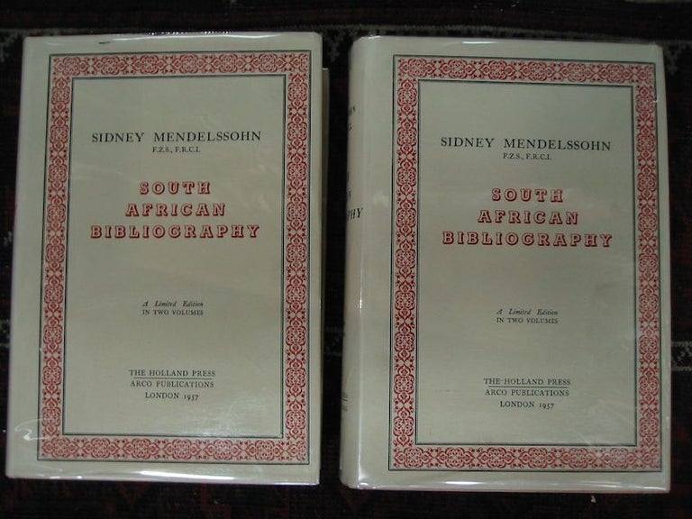 Item #10043 MENDELSSOHN'S SOUTH AFRICAN BIBLIOGRAPHY. Sidney Mendelssohn.
