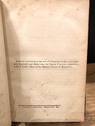 SKETCHES OF WESTERN ADVENTURE: Containing an Account of the Most Interesting Incidents Connected with the Settlement of the West, from 1755 to 1794; with an appendix