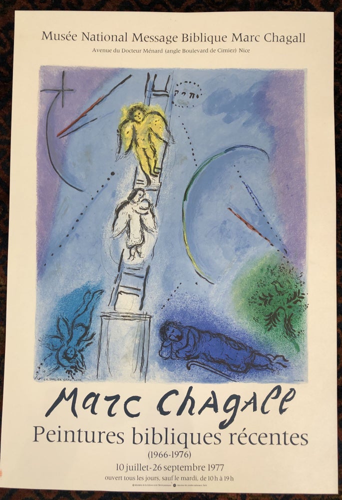 Item #49999 MARC CHAGALL. Peintures Bibliques Recents (1966-1976) Original Art Exhibition Poster. Marc Chagall.