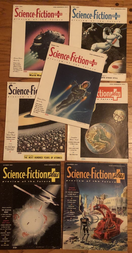 Item #50021 SCIENCE FICTION PLUS, Preview of the Future. Seven issues, full run. 1953. Sam Moskowitz, Hugo Gernsback.