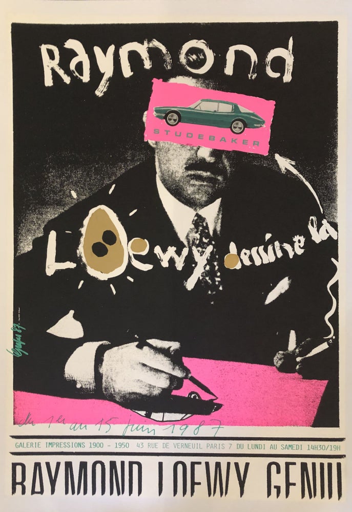 Item #50039 RAYMOND LOEWY dessine la Studebaker. Galerie Impressions 1900-1950. (Original Poster)