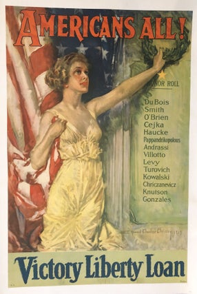 Item #50073 AMERICANS ALL! Victory Liberty Loans. (Original Vintage Poster). Howard Chandler Christy