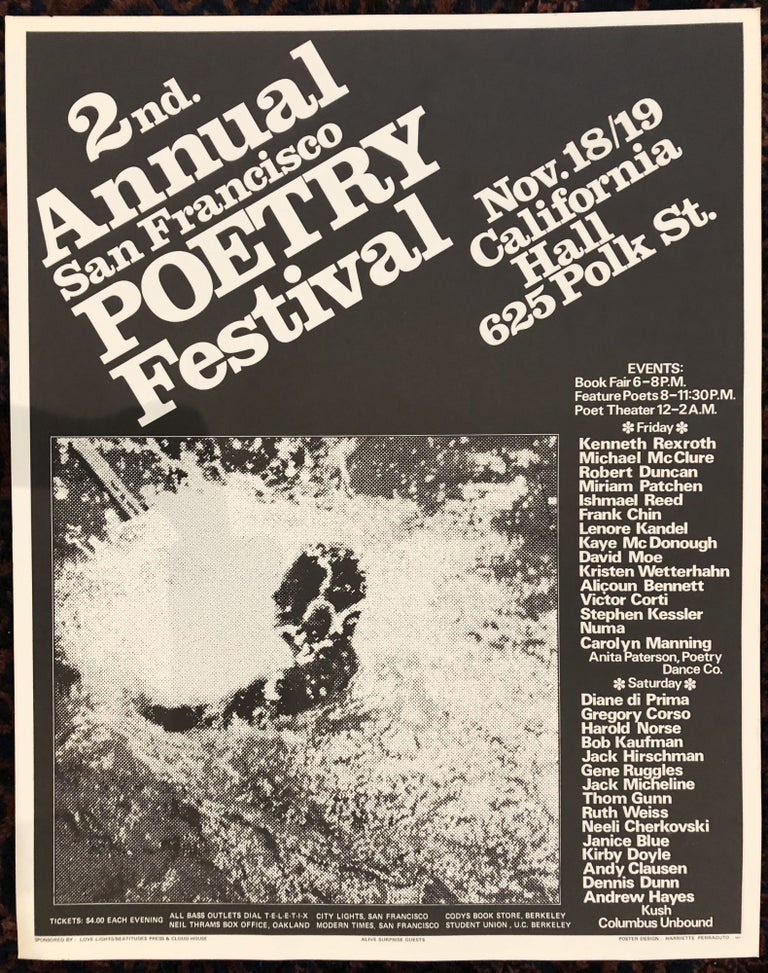 Item #50184 2nd. ANNUAL SAN FRANCISCO POETRY FESTIVAL. 1977. (Original Vintage Poster)