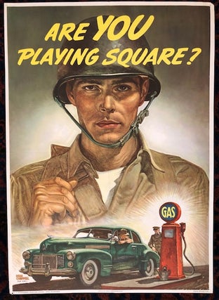 Item #50246 ARE YOU PLAYING SQUARE. 1944. World War II poster for O.W.I. (Original Vintage...