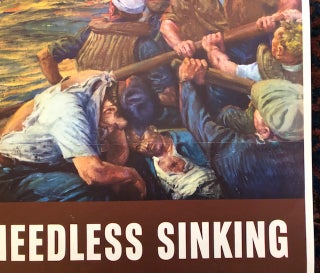 A CARELESS WORD...A NEEDLESS SINKING. 1942. World War II Poster. (Original Vintage Poster)