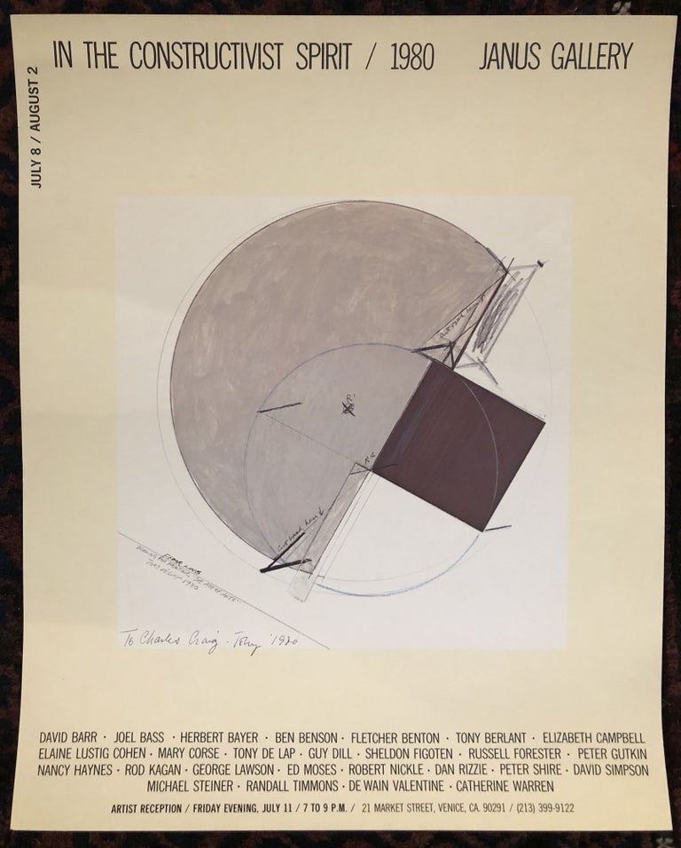 Item #50445 IN THE CONSTRUCTVIST SPIRIT. 1980. At the Janus Gallery. (Original Vintage Poster). Tony DeLap.
