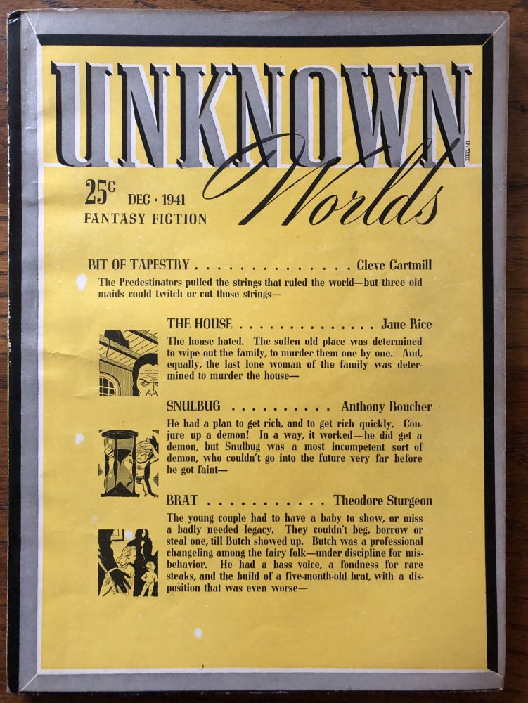 Item #50488 UNKNOWN WORLDS, Fantasy Fiction. December, 1941 Campbell, Jr., John W. (Editor)