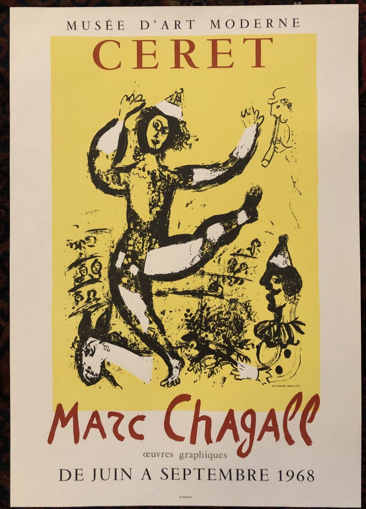 Item #50497 MARC CHAGALL. CERET. Oeuvres Graphiques. Museum D’Art Moderne. 1968. (Original Art Exhibition Poster). Marc Chagall.