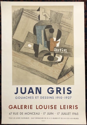 Item #50588 JUAN GRIS GOUACHES ET DESSINS 1910-1927.Galerie Louis Leiris. 1965. (Original Art...