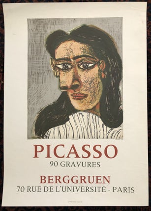 Item #50591 PICASSO. 90 GRAVURES. Berggruen. 1971. (Original Art Exhibition Poster). Pablo Picasso