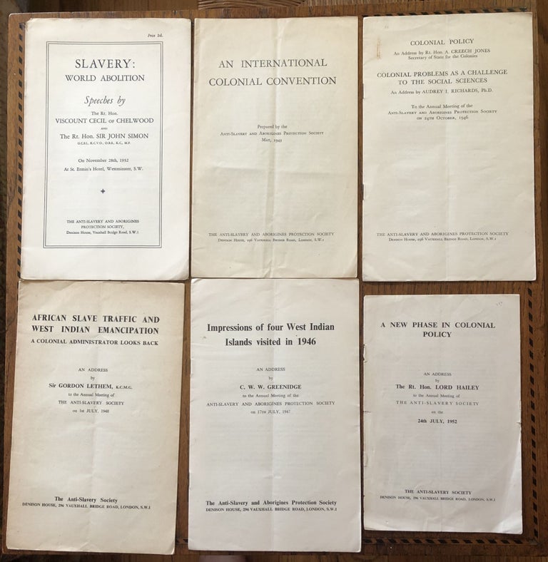 Item #50690 ANTI-SLAVERY AND ABORIGINES' PROTECTION SOCIETY, Various supplemental publications. 1932-1952. (Six issues)