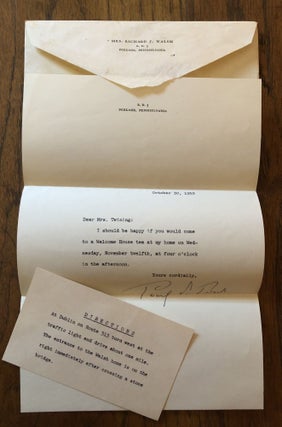 Item #50745 SIGNED INVITATION TO TEA. 1952. Pearl S. Buck