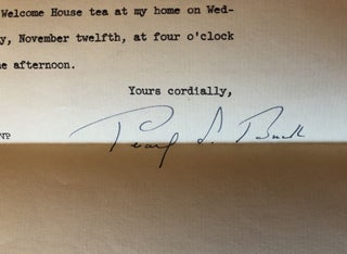 SIGNED INVITATION TO TEA. 1952.