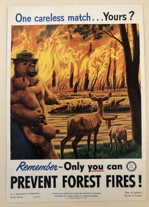 Item #50932 ONE CARELESS MATCH...YOURS? Remember- Only You Can Prevent Forest Fires! (Original...