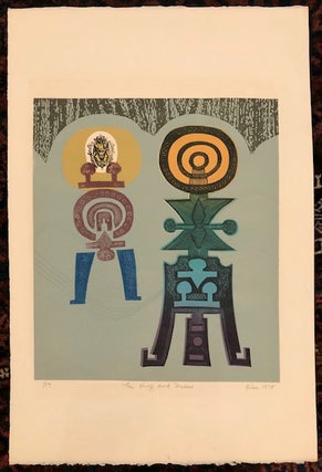 THE KING AND THE QUEEN. (Original Woodcut on Embossed paper)