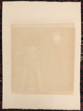 THE KING AND THE QUEEN. (Original Woodcut on Embossed paper)