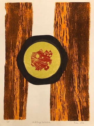 Item #51285 ORBITING SATELLITE (Original Woodcut on Embossed paper). Rica O. Coulter, Born 1928