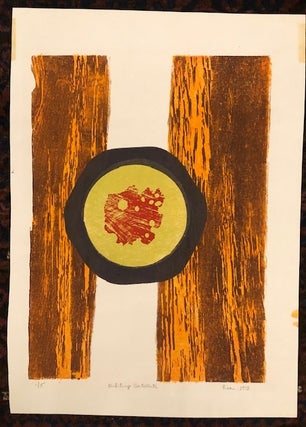 ORBITING SATELLITE (Original Woodcut on Embossed paper)