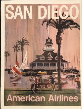 Item #51783 SAN DIEGO. American Airlines. (Original Vintage Travel Poster) Featuring the Coronado...