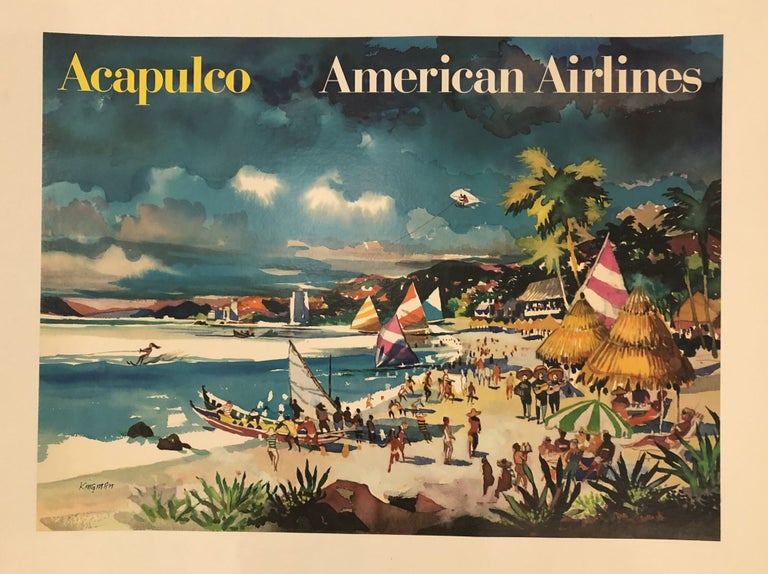 Item #51784 ACAPULCO. American Airlines. (Original Vintage Travel Poster). Dong Kingman.