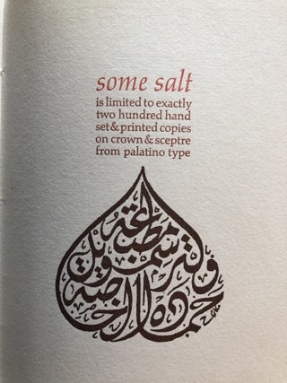 SOME SALT. Poems and Epigrams by J.V. Cunningham Titled Aliquid Salis of if You Prefer English, Some Salt