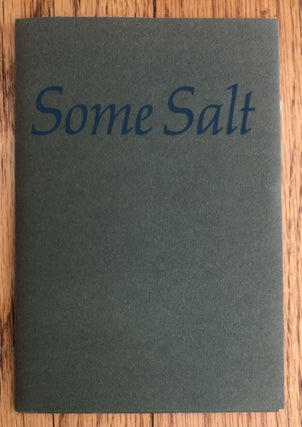 Item #51933 SOME SALT. Poems and Epigrams by J.V. Cunningham Titled Aliquid Salis of if You...