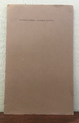 Item #51983 SIXTEEN POEMS. Donald Justice