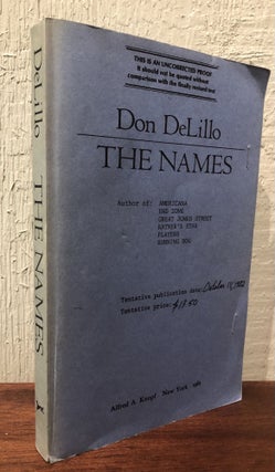 Item #52159 THE NAMES. (Uncorrected Proof Copy). Don DeLillo