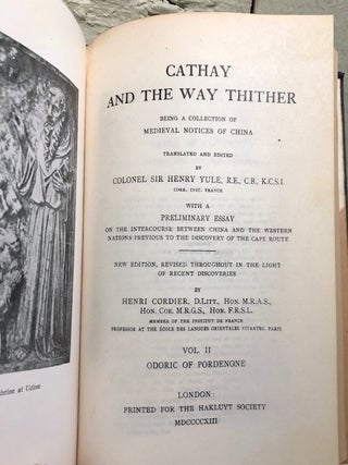 CATHAY AND THE WAY THITHER. Being A Collection of Medieval Notices of China. (Four volumes in two)