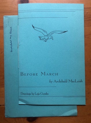 Item #52447 BEFORE MARCH. Number Three of The Borzoi Chapbooks. Archibald MacLeish