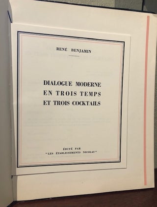 ROSE AND NOIR. Precede d'un Dialogue Moderne En Trois Temps Et Trois Cocktails Par Rene Benjamin. (Preceded by "A Modern Dialogue in Three Stages and Three Cocktails"). Plaquette No.2, Le Mauvais Genie.