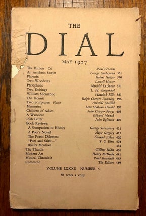 Item #52822 THE DIAL. Volume LXXXII, Number 5. May 1927. Marianne Moore, Scofield Thayer, adviser