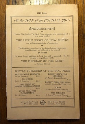 THE DIAL. Volume LXXX1, Number 2. August 1926.