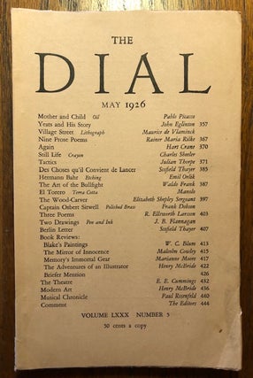 Item #52831 THE DIAL. Volume LXXX, Number 5. May 1926. Scofield Thayer, Marianne Moore, acting