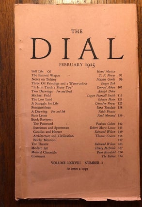 Item #52842 THE DIAL. Volume LXXVIII, Number 2. February 1925. Scofield Thayer, Alyse Gregory,...
