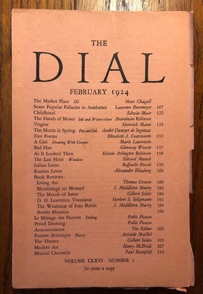 Item #52851 THE DIAL. Volume LXXVI, Number 2. February, 1924. Scofield Thayer, Alyse Gregory,...