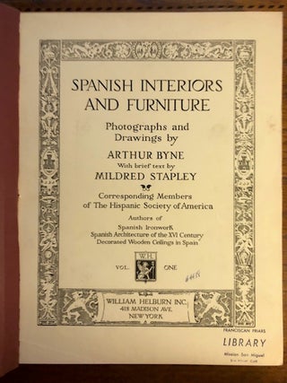 SPANISH INTERIORS AND FURNITURE. ( Four parts, bound together)