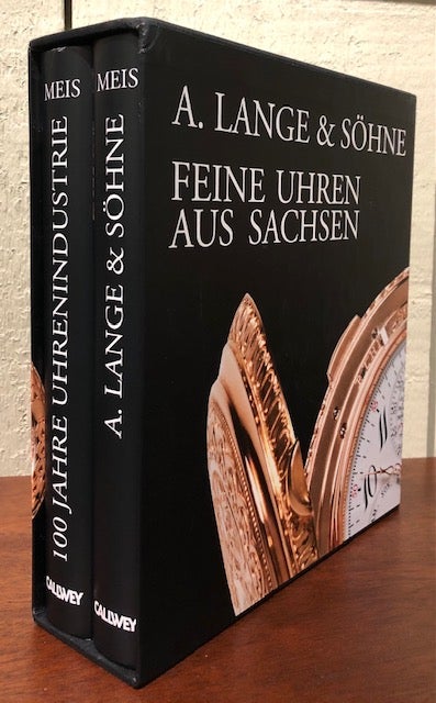 Item #52904 100 JAHRE UHRENINDUSTRIE IN GLASHUTTE VON 1845 BIS 1945. (100 Years of the Watch Industryin Glashutte From 1845 to 1945.) and A. LANGE & SOHNE EINE UHRMACHERDYNASTIE AUS DRESDEN ( A. Lange & Söhne, A Watchmaking Dynasty from Dresden) Two volumes. Reinhard Meis.