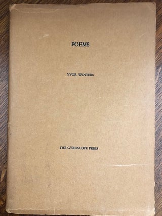 Item #53048 POEMS. Yvor Winters