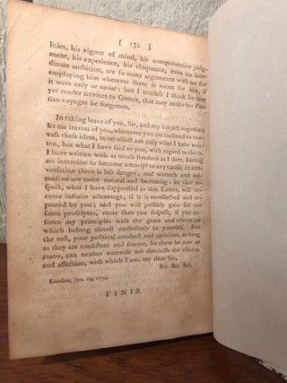 A LETTER TO A MEMBER OF THE HOUSE OF COMMONS Upon the Meeting of Parliament.