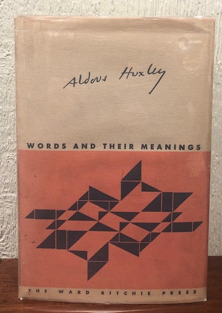 Item #53678 WORDS AND THEIR MEANINGS. cover, jacket design, Aldous Huxley, Alvin Lustig.