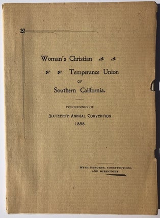 Item #53914 SIXTEENTH ANNUAL REPORT OF THE WOMAN'S CHRISTIAN TEMPERANCE UNION OF SOUTHERN...