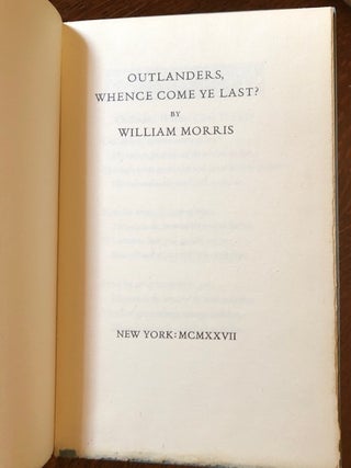 OUTLANDERS, WHENCE COME YE LAST?