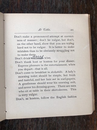 DON'T : A Manual of Mistakes and Improprieties More or Less Prevalent in Conduct and Speech.