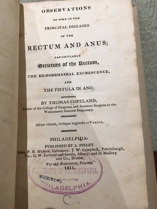 Item #54036 OBSERVATIONS ON SOME OF THE PRINCIPAL DISEASES OF THE RECTUM AND ANUS ; PARTICULARLY...