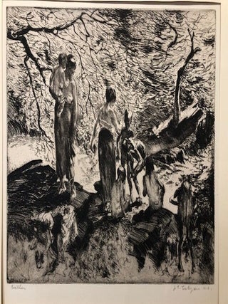 Item #54139 BATHERS. Original Signed Etching. J. E Costigan, John Edward