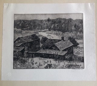 AN ABANDONED FARM. Original Signed Etching.