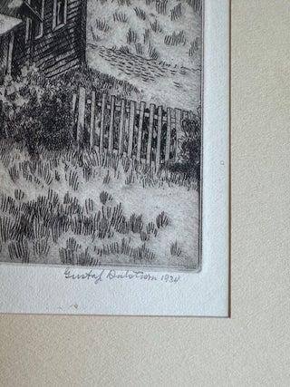 AN ABANDONED FARM. Original Signed Etching.