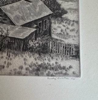 AN ABANDONED FARM. Original Signed Etching.