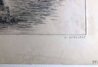 BATTERY. Original Signed Etching